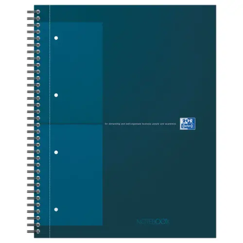 Cahier spirale Notebook A4+, 160p, 5x5, Oxford international Pétrole