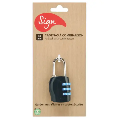 Cadenas à combinaison - Bleu - Sign