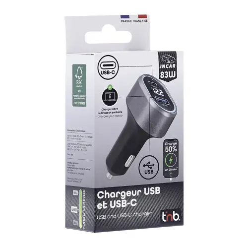 Chargeur allume cigares USB 
