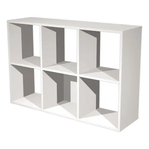 Rangement blanc 6 cases mont&eacute;. 