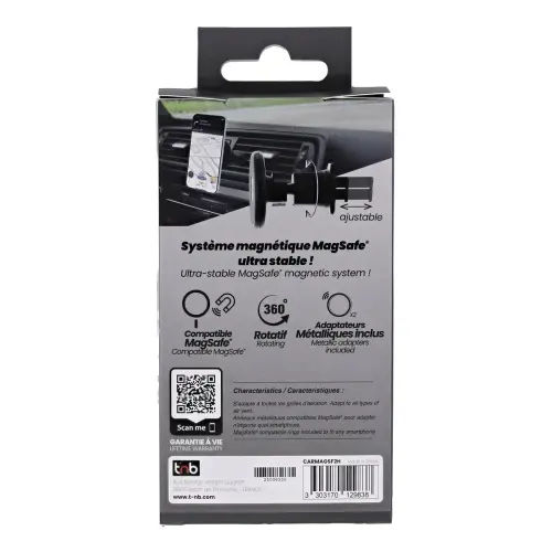 Support chargeur voiture universelle magnétique TnB