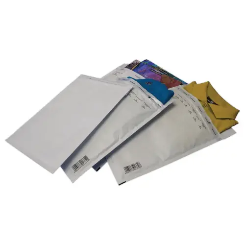 50 Pochettes matelassées bulles papier kraft blanc 80gr/m² 30X45 cm