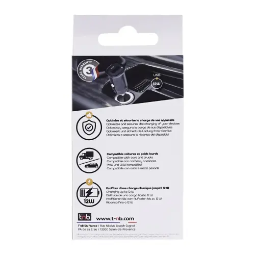 Chargeur allume-cigare 1 x USB-A