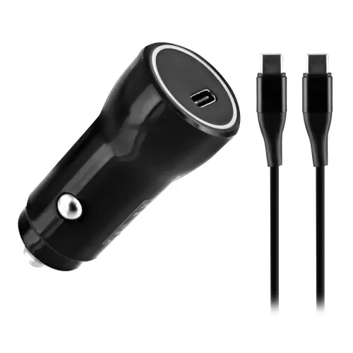Chargeur voiture USB-C + câble type C 1M