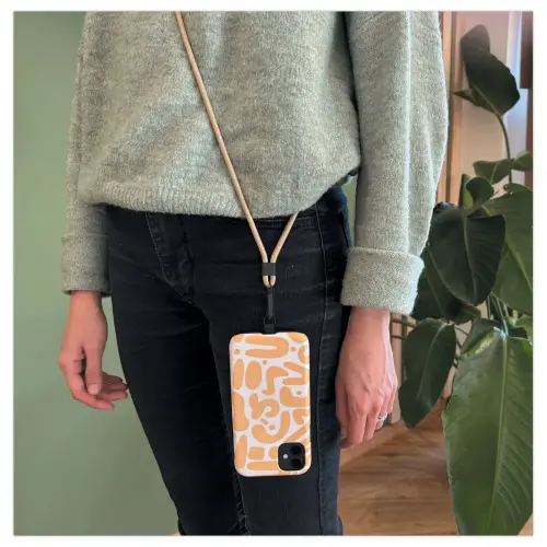 Cordon universel pour smartphone beige