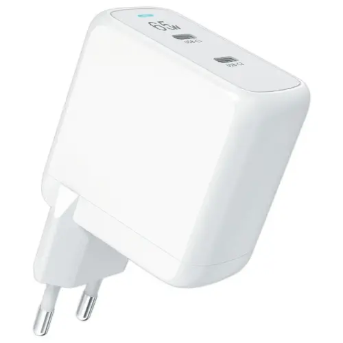 Chargeur secteur GAN 2 ports USB-C 65W 