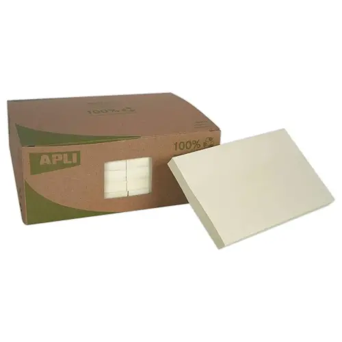 12 Blocs recycl&eacute;s 125 x 75 mm jaunes, 100feuilles 