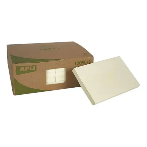 12 Blocs recycl&eacute;s 125 x 75 mm jaunes, 100feuilles 