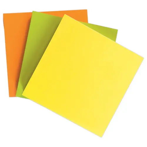 Bloc notes adh&eacute;sives 75 x 75 mm jaune fluo 