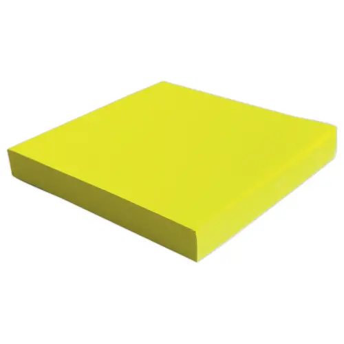 Bloc notes adh&eacute;sives 75 x 75 mm jaune fluo 