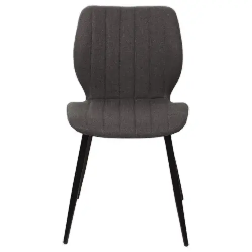 2 chaises LINE pieds noirs assise anthracite