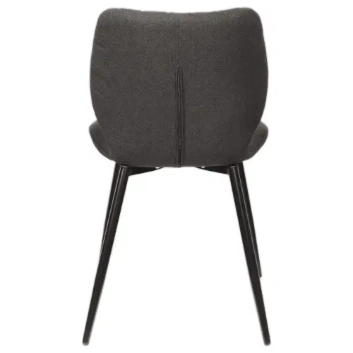 2 chaises LINE pieds noirs assise anthracite