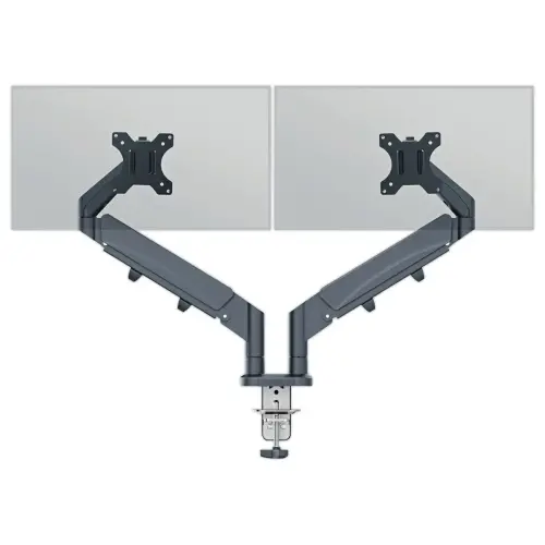 Bras double pour écrans - Faible encombrement - Gris foncé - Leitz