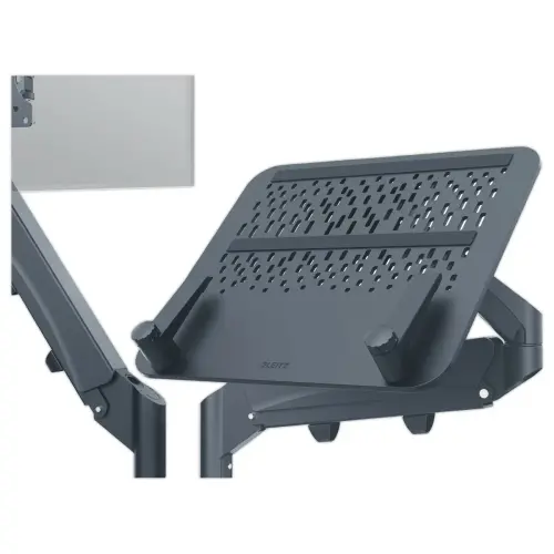 Bras double pour écran et ordinateur portable - Faible encombrement - Gris foncé - LEITZ ERGO