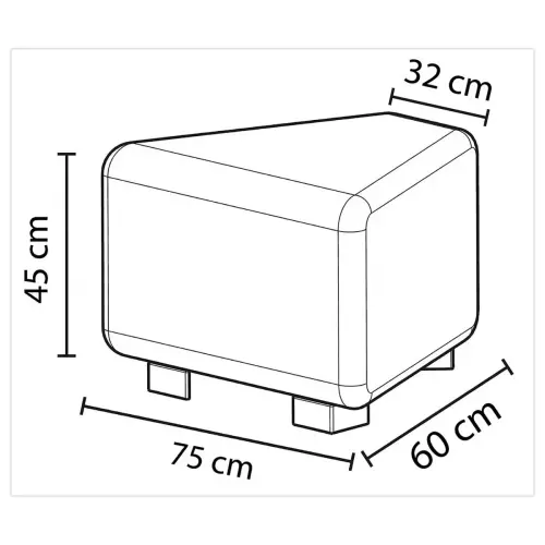 Pouf angulaire Hizia 1 place gris monté