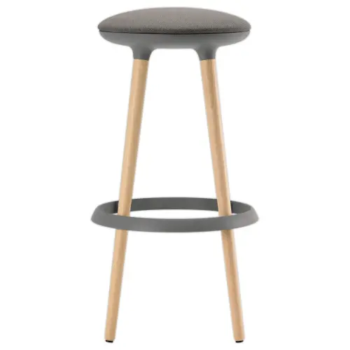 Tabouret haut tissu gris
