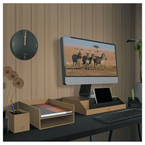 Horloge Oxford Savana Bois MDF - Noir