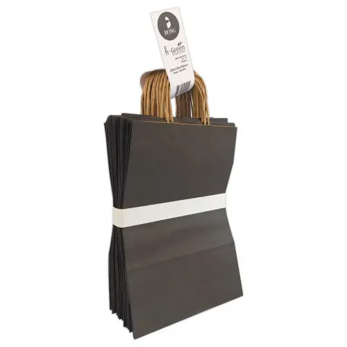 25 Sac kraft poignées torsadées L 22 x P10 x H 33 cm - Naturel