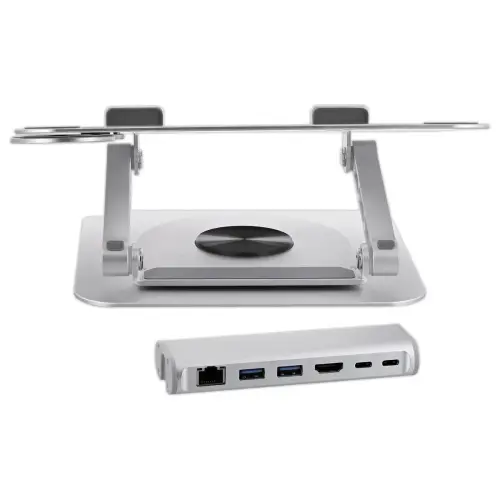 SUPPORT PC PORTABLE AVEC HUB 6 EN 1 