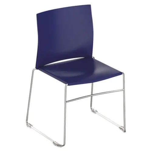 Chaise Point bleu fonce chrome