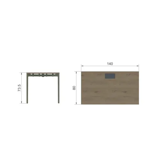 Bureau Bastia L 140 chene veine / vert