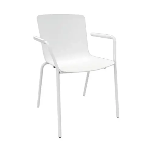 2 fauteuil 4 pieds acot polypropylene blanc