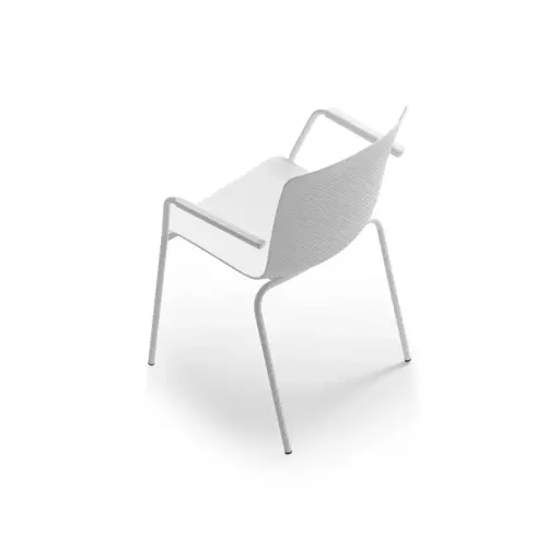 2 fauteuil 4 pieds acot polypropylene blanc