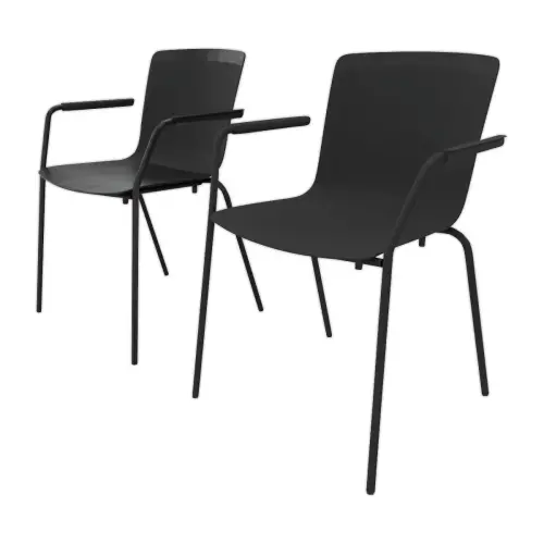 2 chaises 4 pieds acot polypropylene noire 