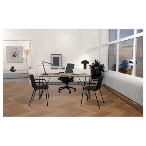2 chaises 4 pieds acot polypropylene noire 