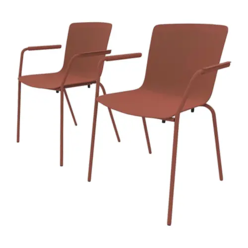 2 chaises 4 pieds acot polypropylene terracotta