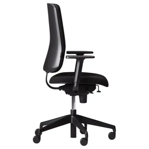 Siège ATILA tissu noir avec accotoirs monté