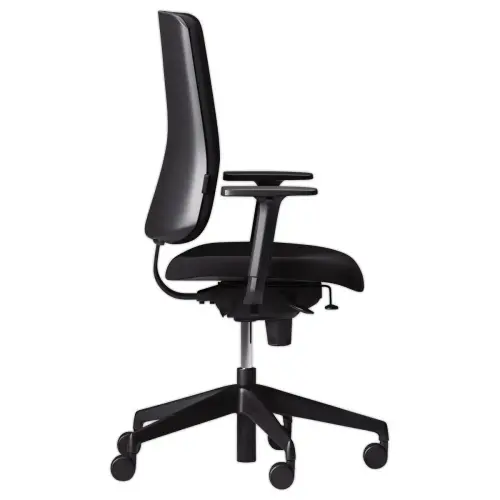 Siège ATILA tissu noir avec accotoirs monté