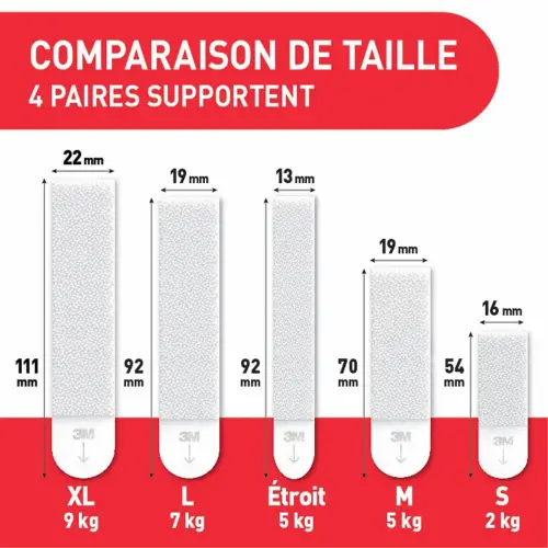 Languettes accroche-tableaux - Taille XL - Blanc - Command 