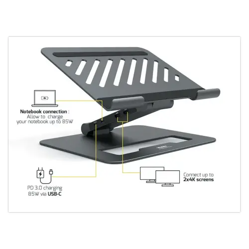 Support PC portable avec HUB