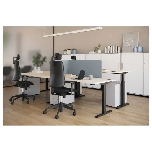 Bureau Eco electrique acacia/noir monte 120x 60 cm