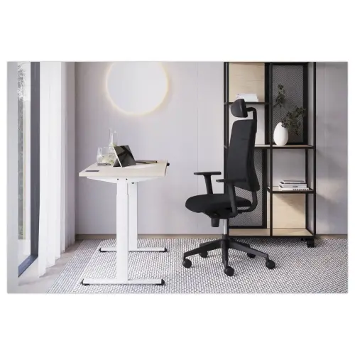 Bureau Eco electrique acacia/noir monte 120x 60 cm