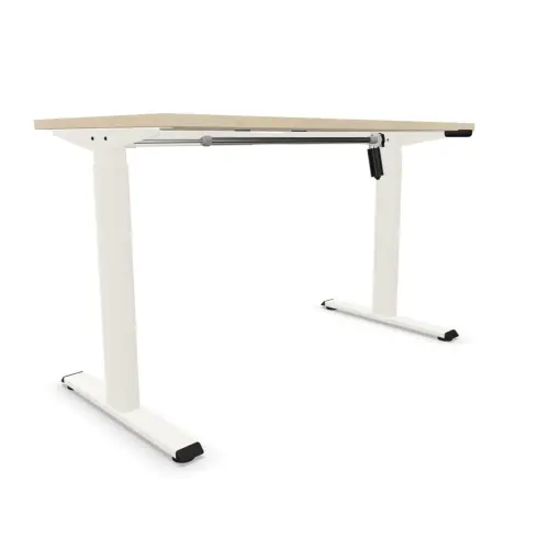 Bureau Eco electrique acacia/blanc  mont&eacute; 120x 60 cm 