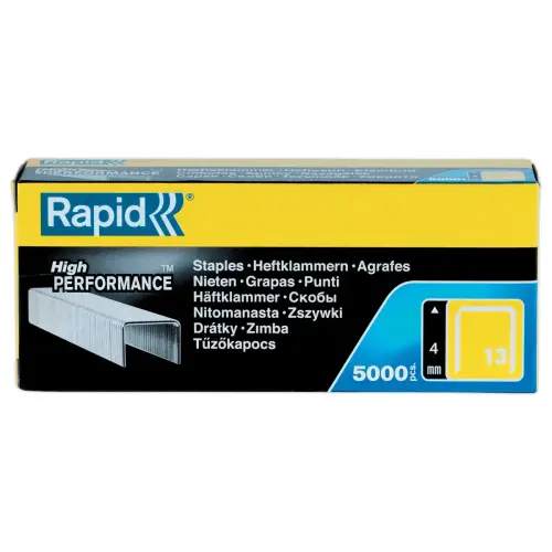 5000 Rapid Agrafes en fil fin n&deg; 13/4, bo&icirc;te de 5000 agrafes 