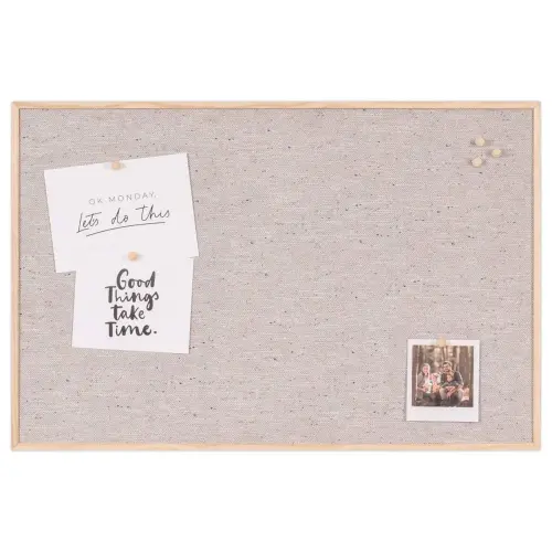Tableau tissus gris cadre bois 60 x 90cm