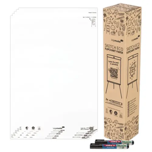 2 Blocs de papier pour chevalet - 2 x 50 feuilles unies - LEGAMASTER