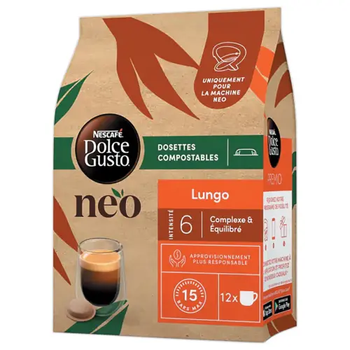 12 Dosettes de café Lungo NEO par Dolce gusto