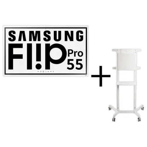 Ecran Flip 55" Samsung + support à roulettes Neomounts