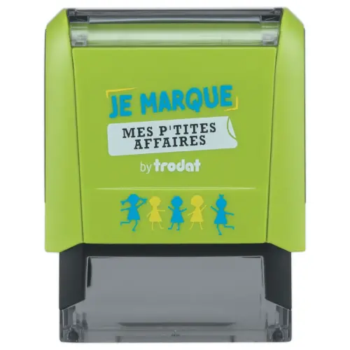 Tampon Je marque mes p'tites affaires Typo TRODAT 