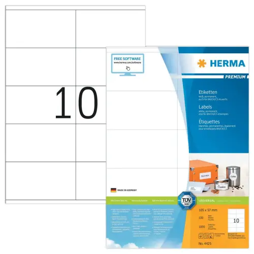 Etiquettes Herma 4425 - 105 x 57 mm, blanc 