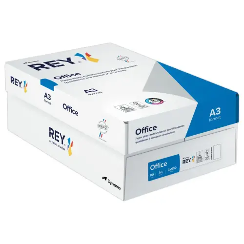 3 ramettes 500 feuilles papier A3 80g très blanc REY Office
