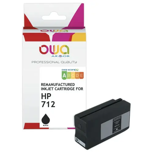 Cartouche jet d'encre équivalent HP 712 - Noir - Owa
