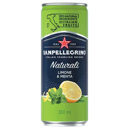 6 Canette 33 cl SAN PELLEGRINO Limone e Menta 