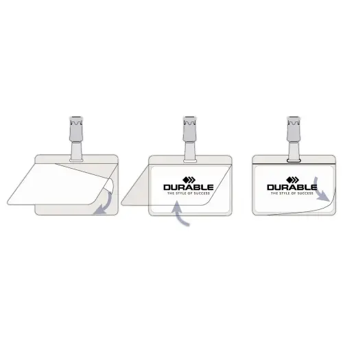25 Badges autoplastifiables - DURABLE - 9 x 5,4 cm 