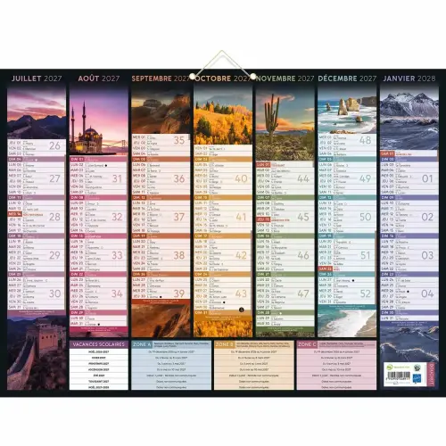 Calendrier banque Bouchut Bancolor 14 mois R/V - 55 x 40,5 cm 
