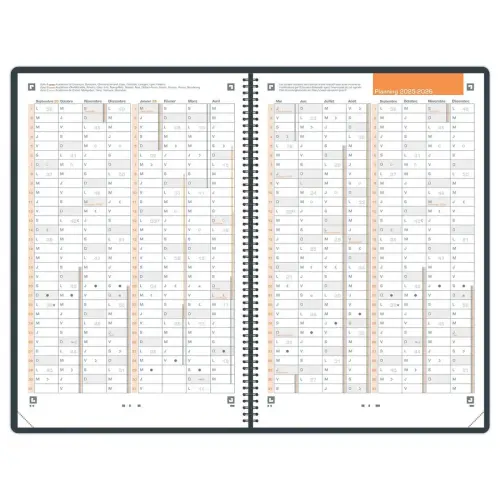 Agenda Oxford International A4 160p 1 sem/2 pages 2027 - Noir